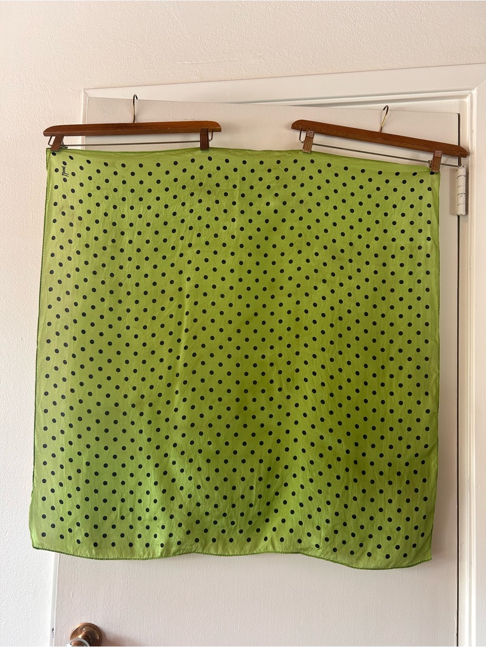 Vintage Retro Honey Green Polka Dot Scarf - Picture 2 of 3